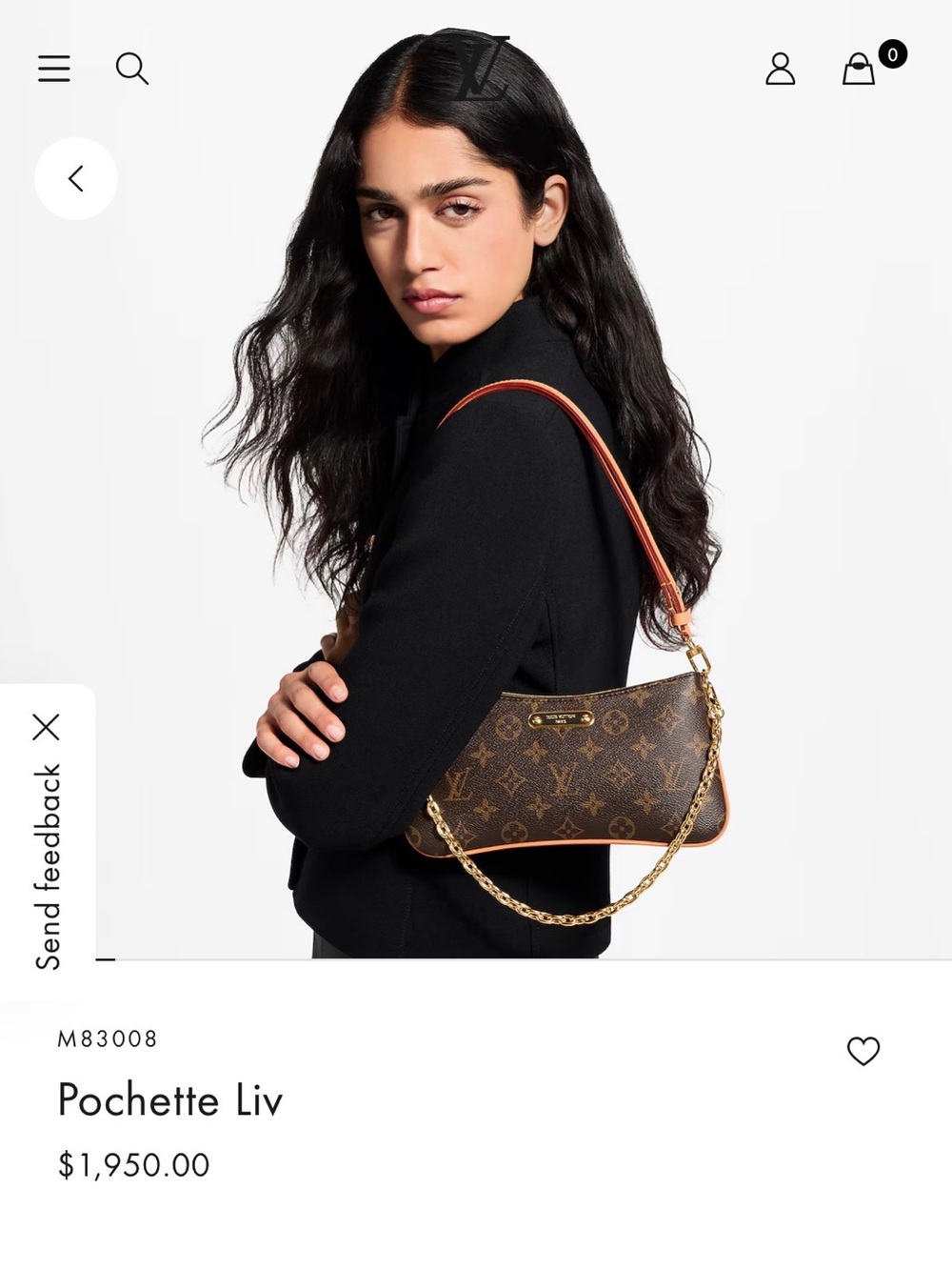 Louis Vuitton Pochette Liv Shoulder Bag in Brown Monogram